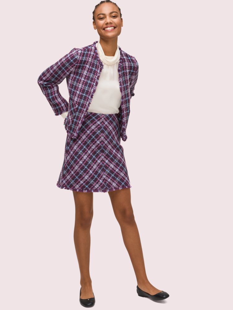 Plaid Tweed Skirt, , Product