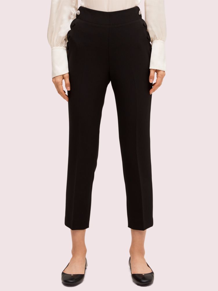 Black Glitter Scallop Pocket Pant