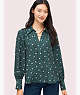 Kate Spade,pop dots blouse,Pine Forest