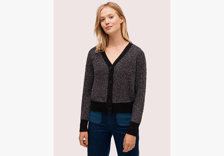 Kate Spade,sparkle cardigan sweater,sweaters,Deep Charcoal image number 0