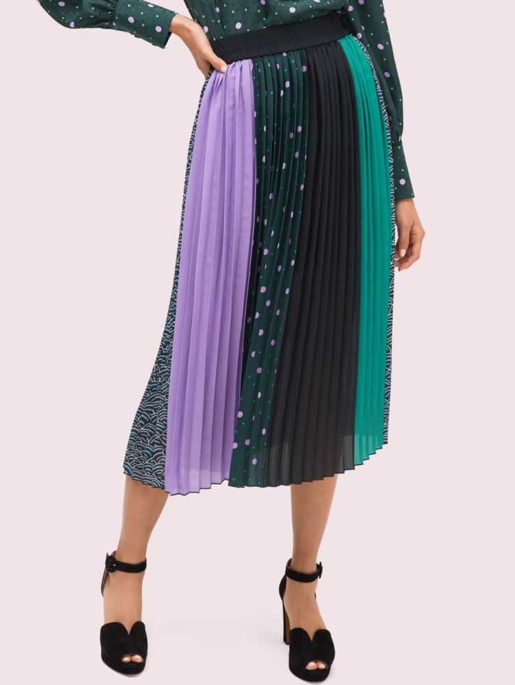 Kate Spade,Pop Dots Print Mix Skirt,