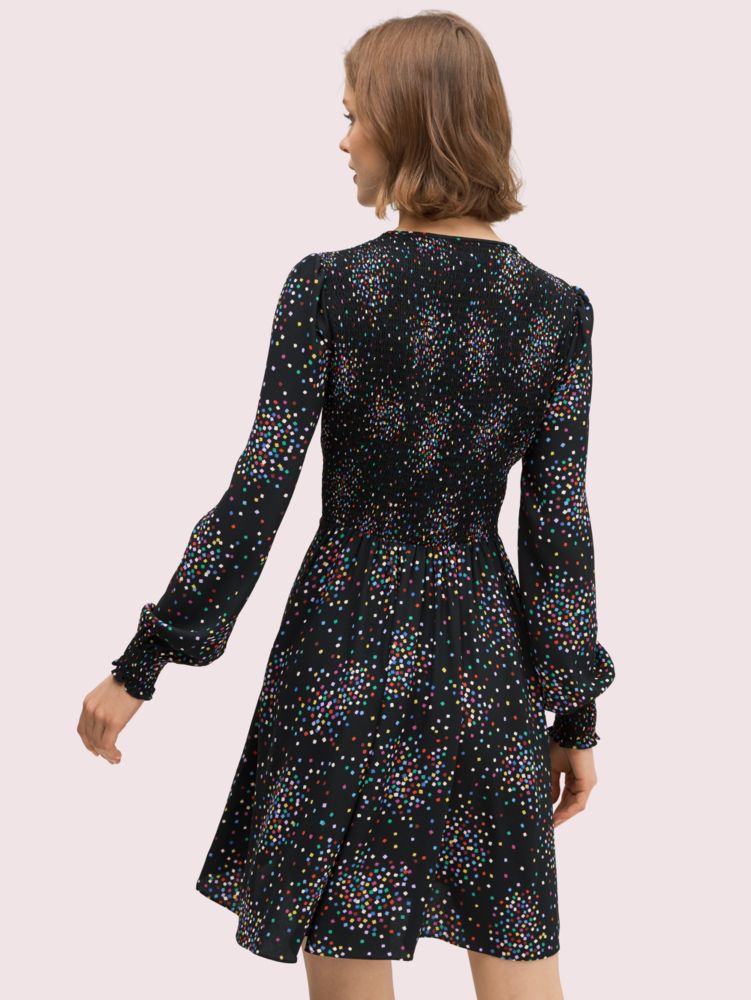Kate Spade,Confetti Cheer Smocked Dress,