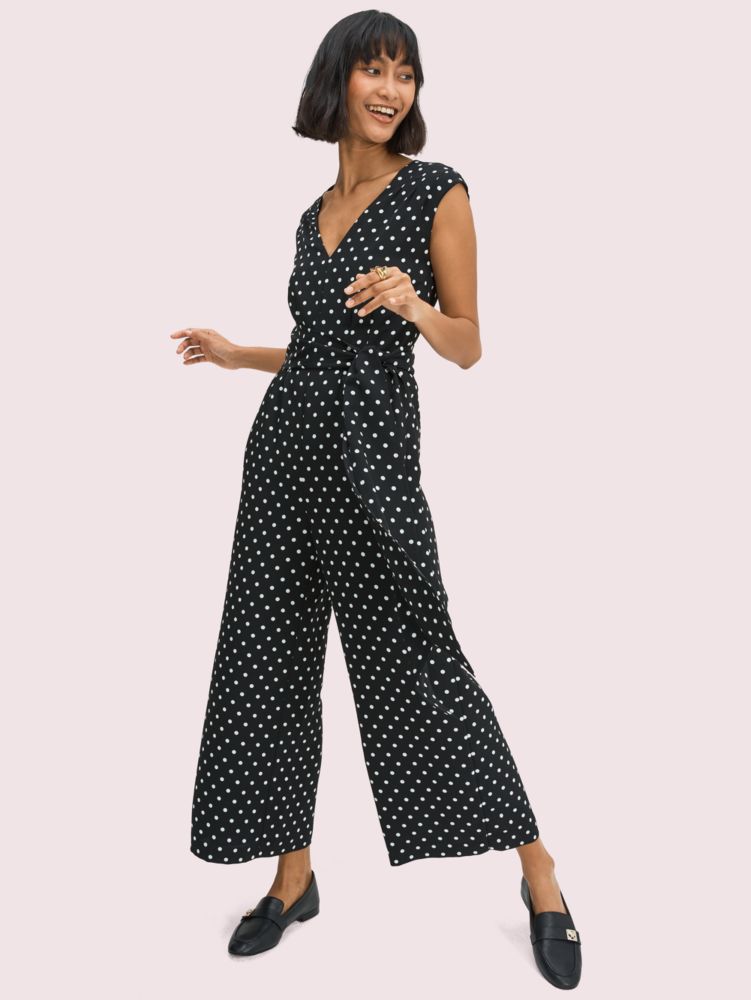 Kate Spade,cabana dot jumpsuit,Black