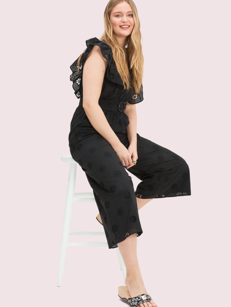 Kate Spade,Spade Clover Eyelet Jumpsuit,