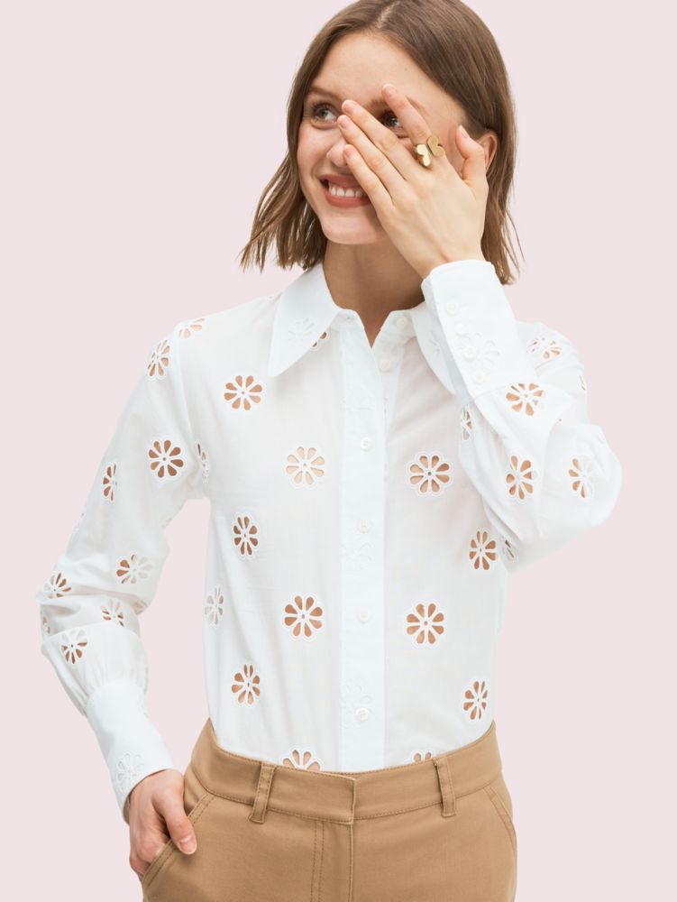 Spade Clover Eyelet Blouse, , Product