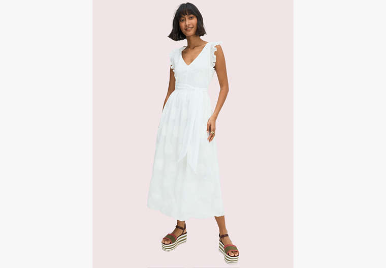 Kate Spade,bloom organza dress,Fresh White image number 0