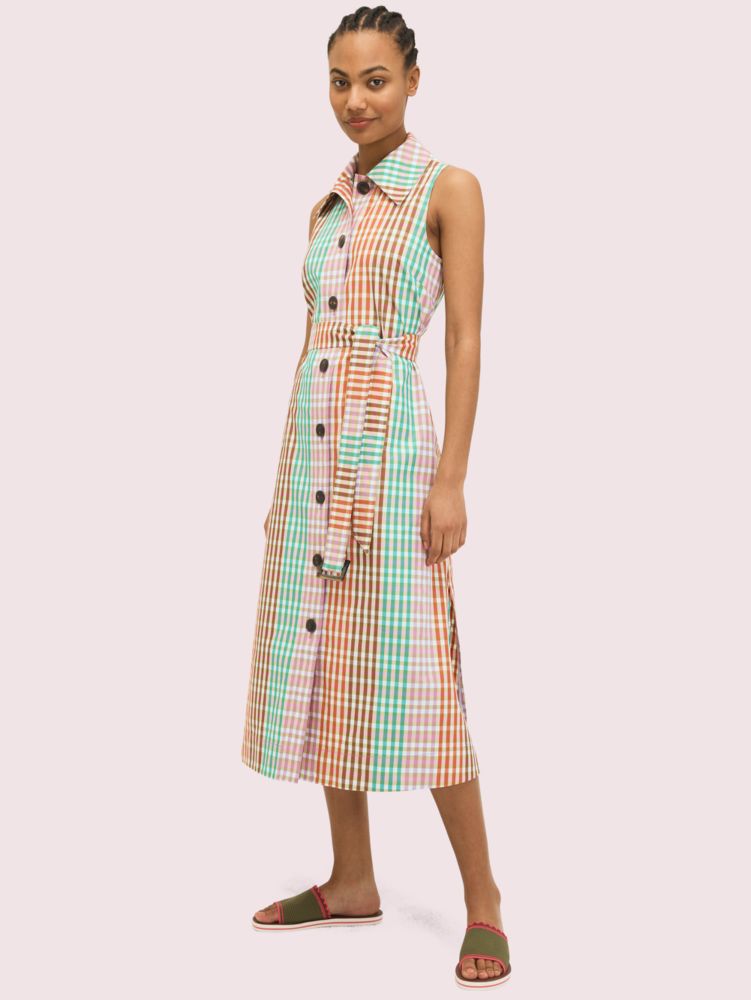 Rainbow Tartan Shirt Dress