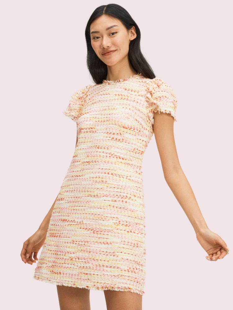 Kate spade flutter shop sleeve tweed dress