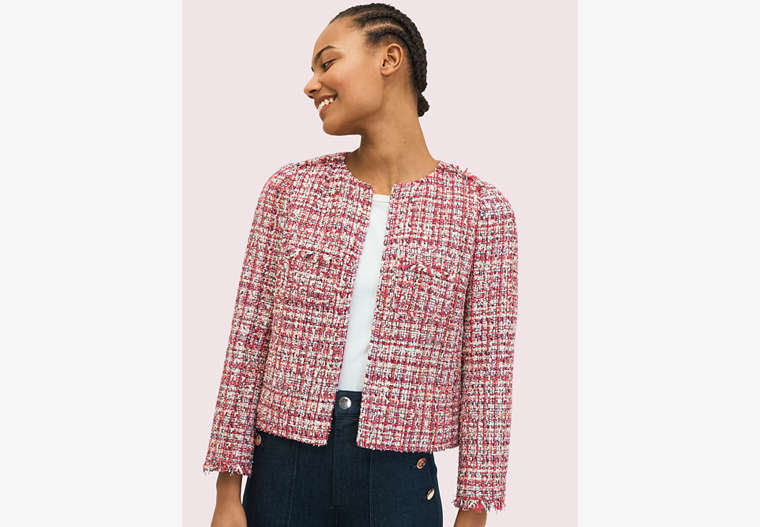 Kate Spade,textured tweed jacket,jackets & coats,Wisteria Garden