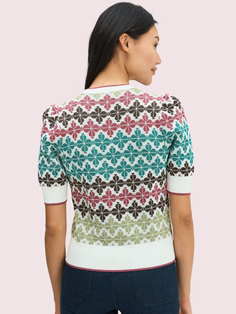 Spade Flower Puff Sleeve Sweater, , Product