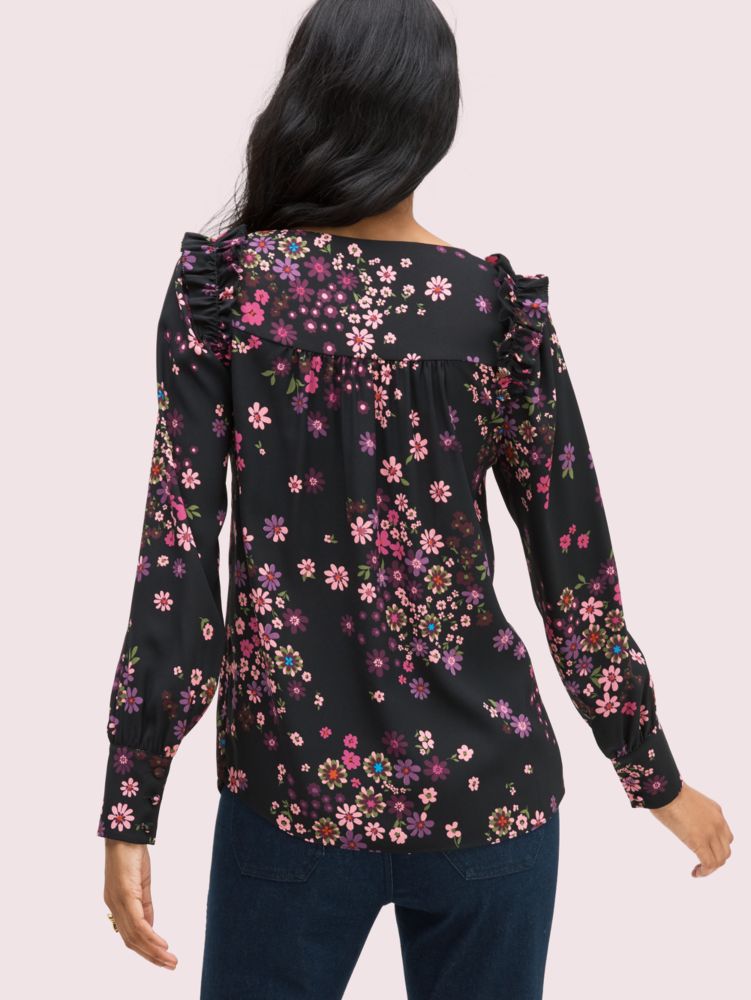 Kate Spade,bora flora top,Black