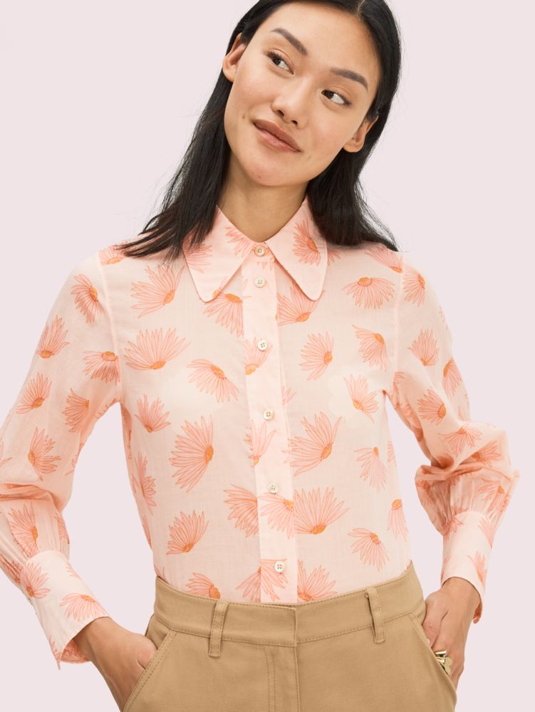 Kate Spade,falling flower voile blouse,
