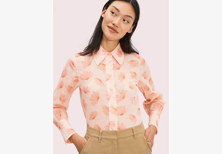 Kate Spade,falling flower voile blouse,Fire Lily
