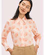 Kate Spade,falling flower voile blouse,Fire Lily
