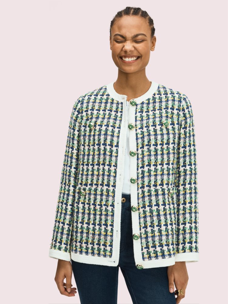 Kate Spade,pop tweed topper,jackets & coats,Juniper