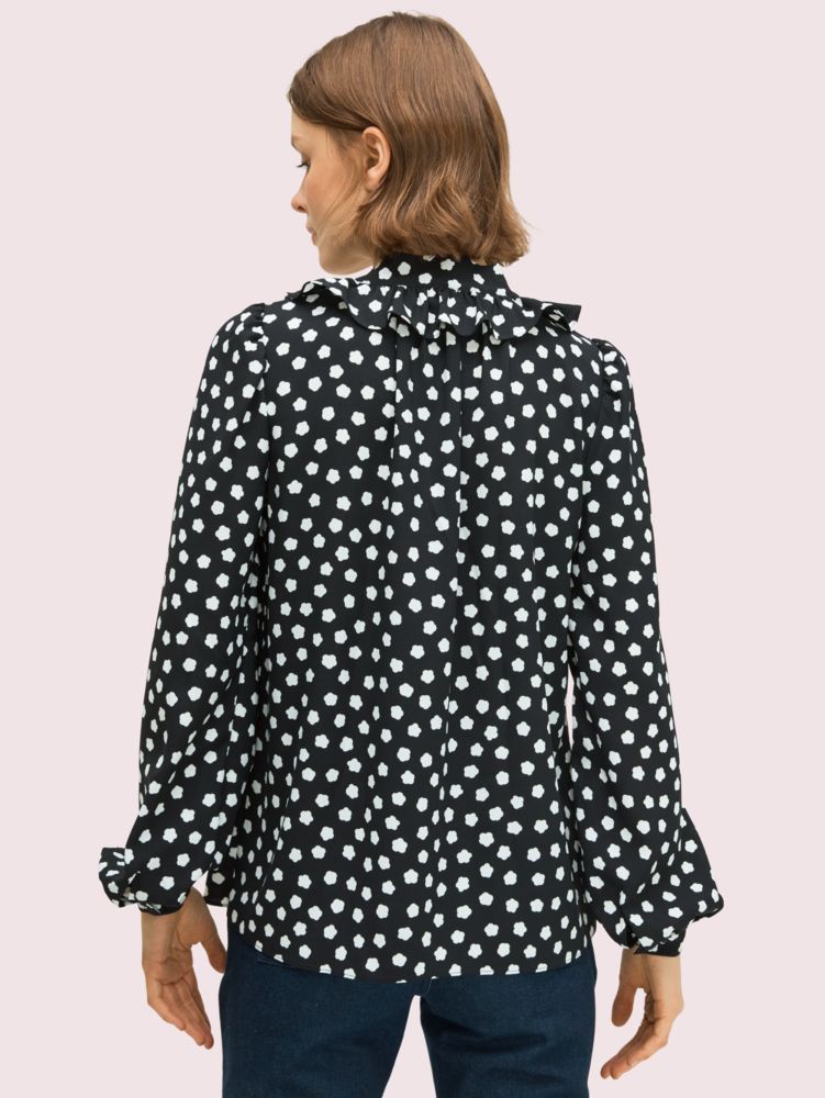 Tie-Sleeve Blouse - Bold Dot