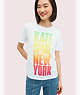 Kate Spade,rainbow logo tee,tops & blouses,Fresh White