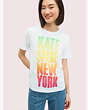 Kate Spade,rainbow logo tee,tops & blouses,Fresh White