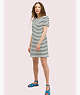 Kate Spade,striped puff-sleeve dress,Cream