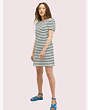 Kate Spade,striped puff-sleeve dress,Cream