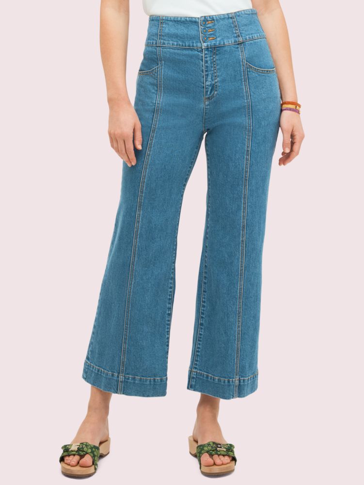 Denim Cropped Flare Pant | Kate Spade New York