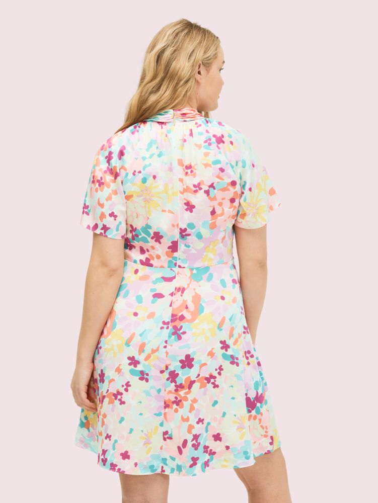 Kate Spade,Painted Petals Twist Neck Dress,