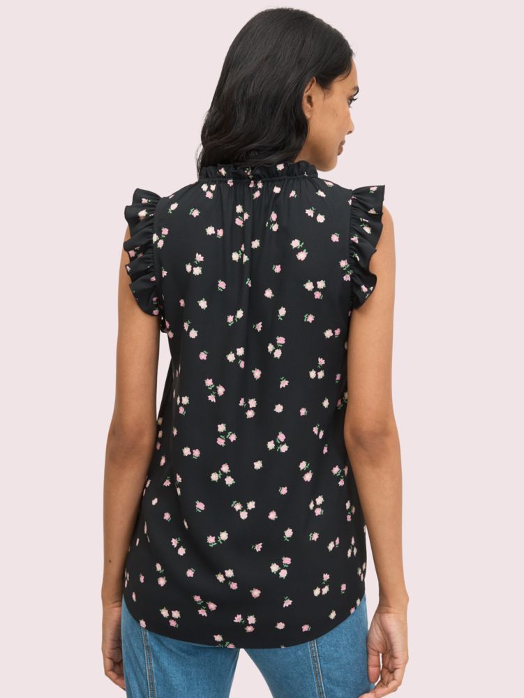 Kate Spade,ditsy begonia tie-neck shell,