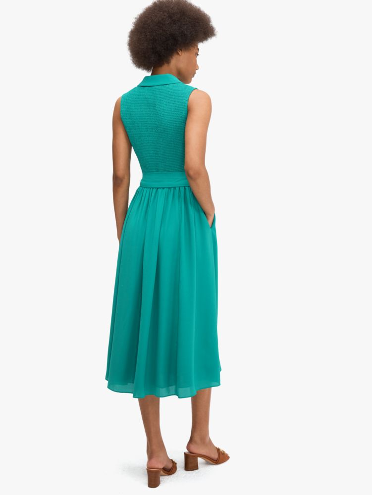 Kate Spade,satin smocked shirtdress,Snowpea