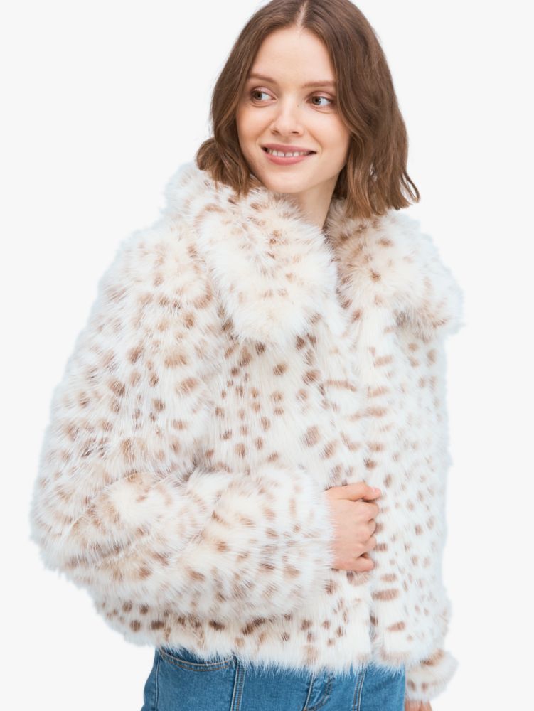 Spotted Fur Jacket white – Furreal Fabrics