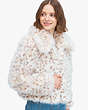Kate Spade,spotted faux fur jacket,jackets & coats,Light Cobblestone