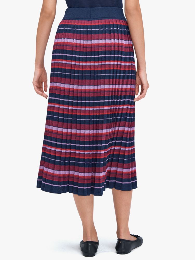 Kate Spade,striped pleated skirt,skirts,Interstellar Blue