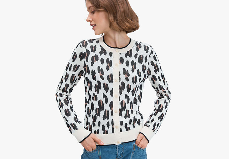 Kate Spade,leopard signature cardigan,sweaters,Calcium