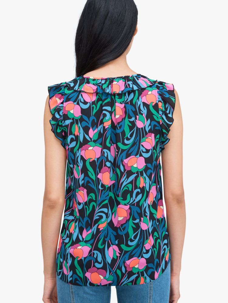 Kate Spade,floral swirl shell,Black/Glitter