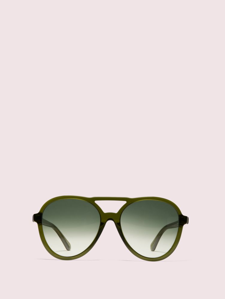 Kate Spade,Norah Sunglasses,Aviator,Acetate,Integrated Nose Pads,Brow Bar,Casual,