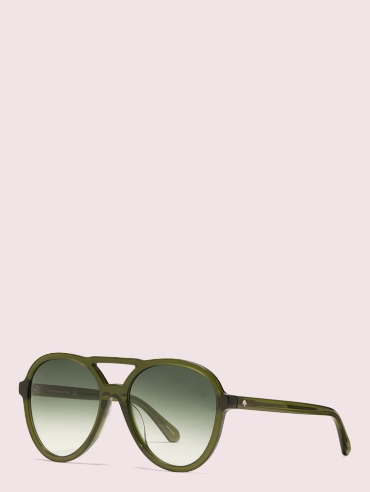 Kate Spade,Norah Sunglasses,Aviator,Acetate,Integrated Nose Pads,Brow Bar,Casual,