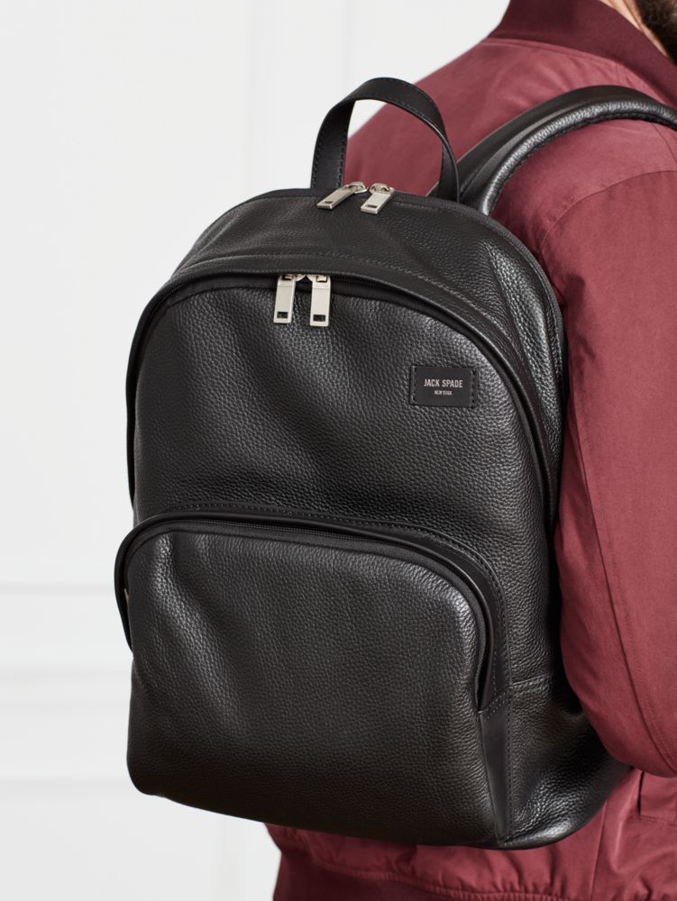 Kate Spade,Jack Spade Pebbled Leather Backpack,backpacks & travel bags,Black