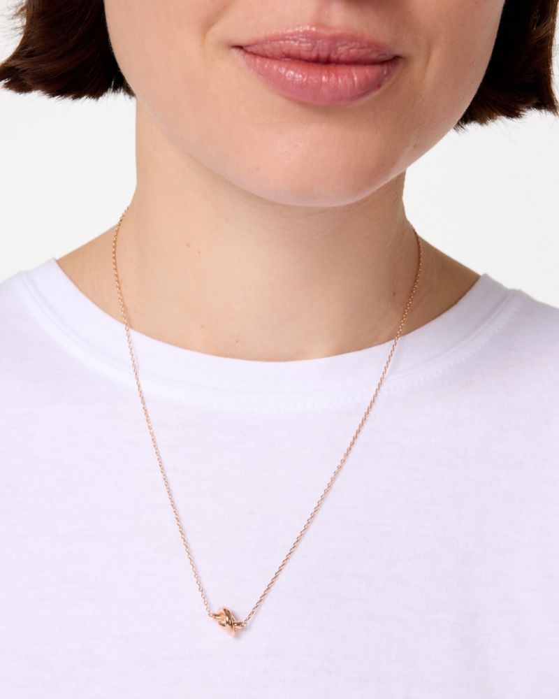 Kate Spade,Sailor's Knot Mini Pendant Necklace,Single Strand,Knot,Gold Metal,Work,Casual,