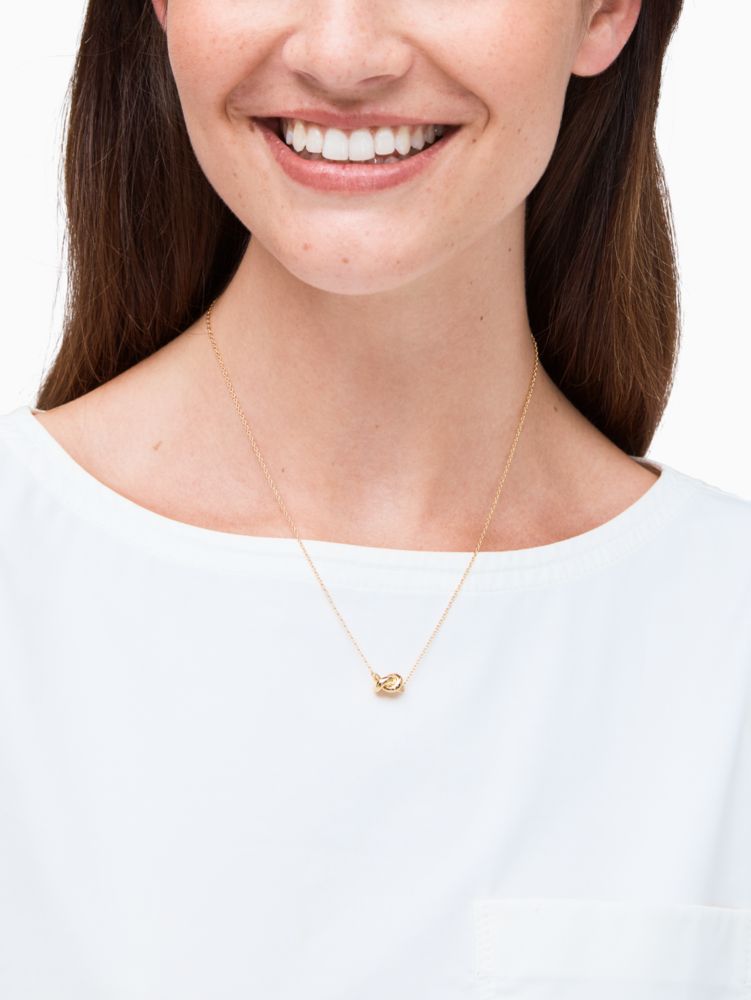 Kate Spade,Sailor's Knot Mini Pendant Necklace,necklaces,Gold