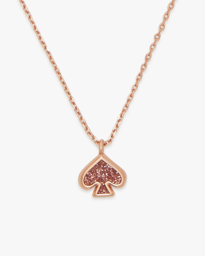 Kate Spade,グリッター エナメル ミニ ペンダント,ジュエリー,ピンクグリッター/ローズゴールド image number 0