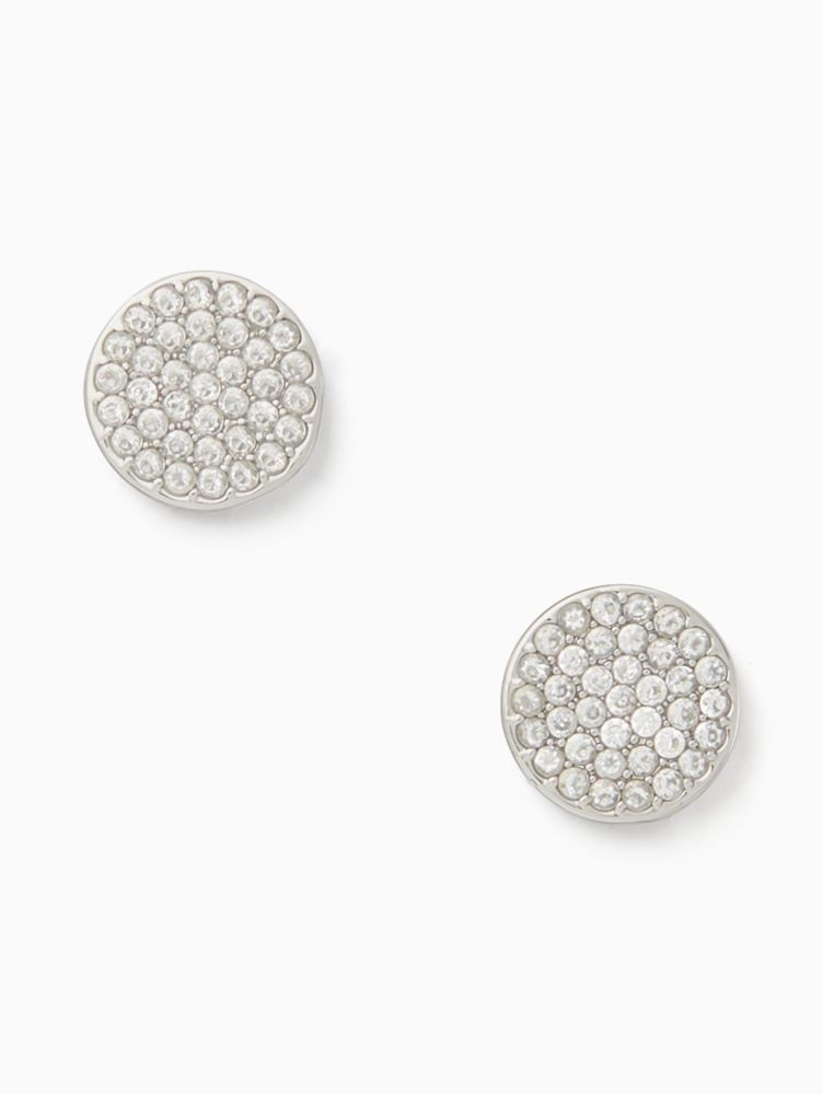 Kate Spade,shine on pave studs,Clear/Silver