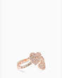 Kate Spade,yours truly pave heart ring,rings,Clear/Rose Gold