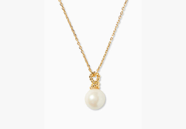 Kate Spade,sailor's knot drop pendant necklace,necklaces,Cream Multi