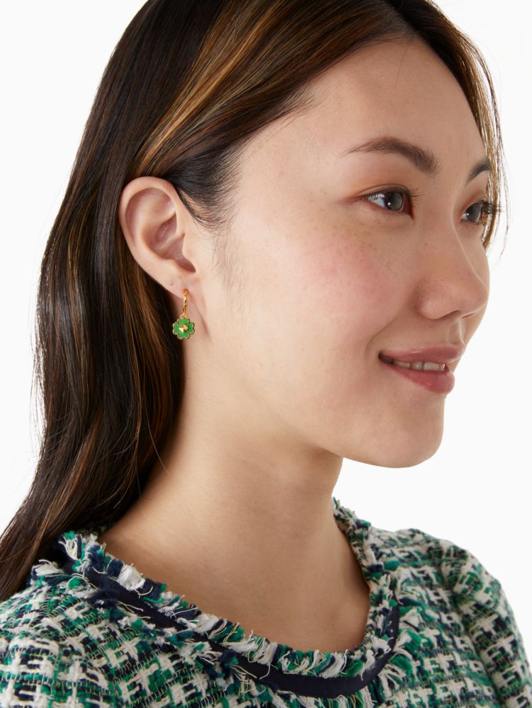 Kate Spade,spades & studs enamel huggies,earrings,