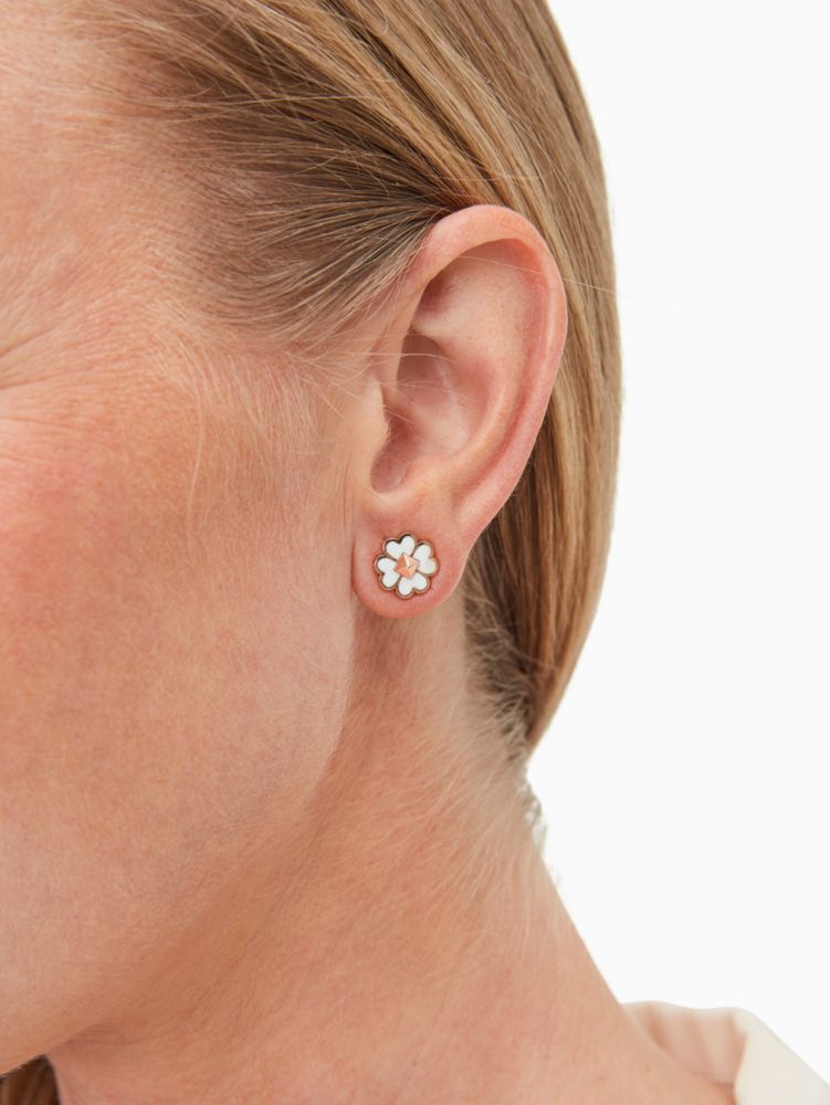 Kate Spade,Spades & Studs Enamel Studs,earrings,White