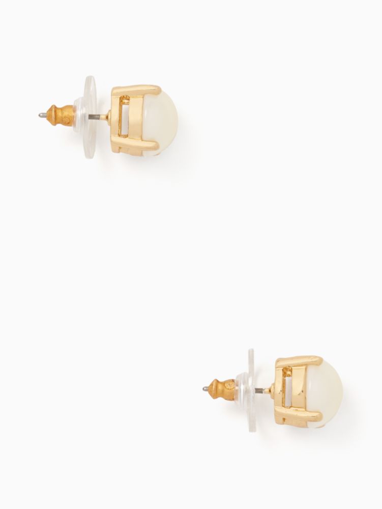 Kate Spade,Pearl Gumdrop Studs,Studs,Pearl,Pearl,Gold Metal,Stainless Steel,Casual,Work,Cream