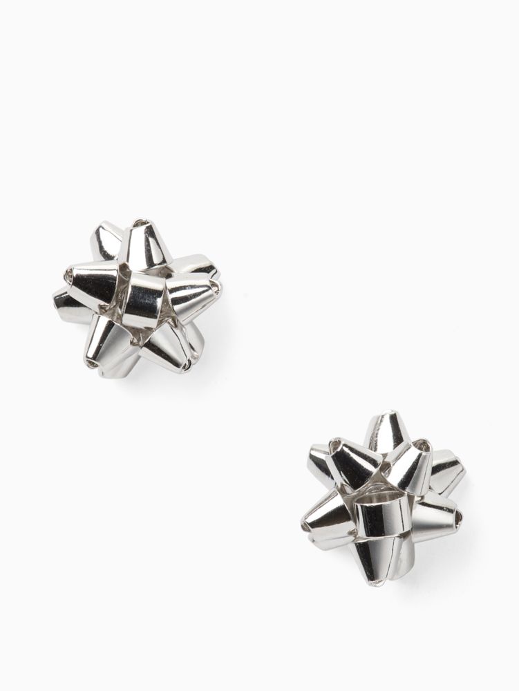 Kate spade store silver bow earrings