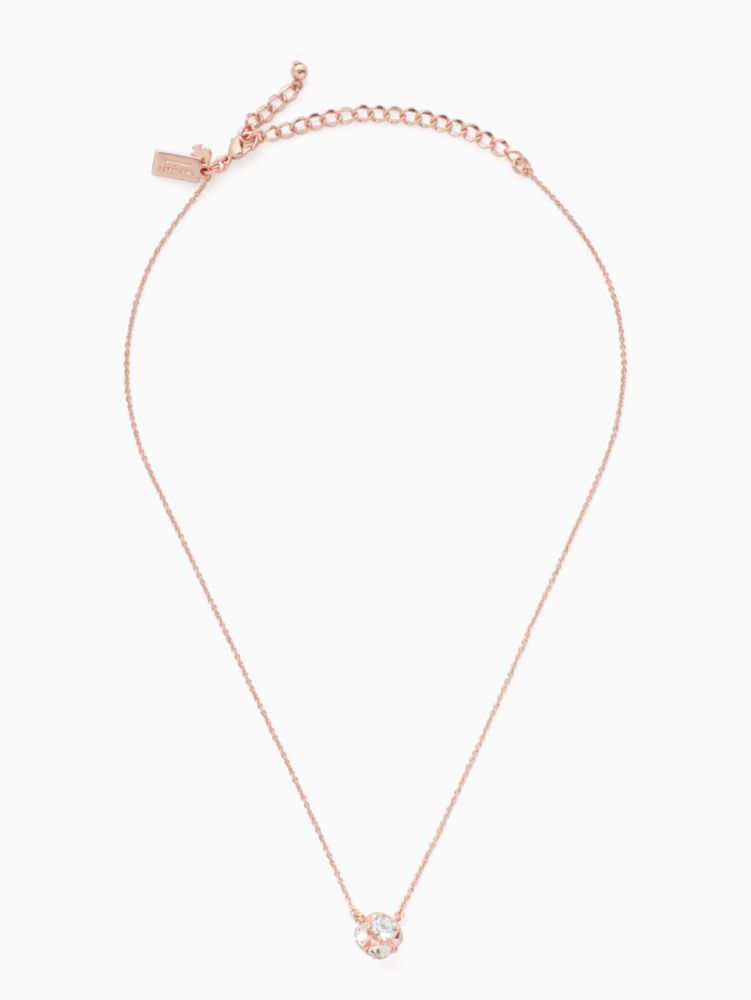 Kate Spade,lady marmalade mini pendant,necklaces,Clear/Rose Gold