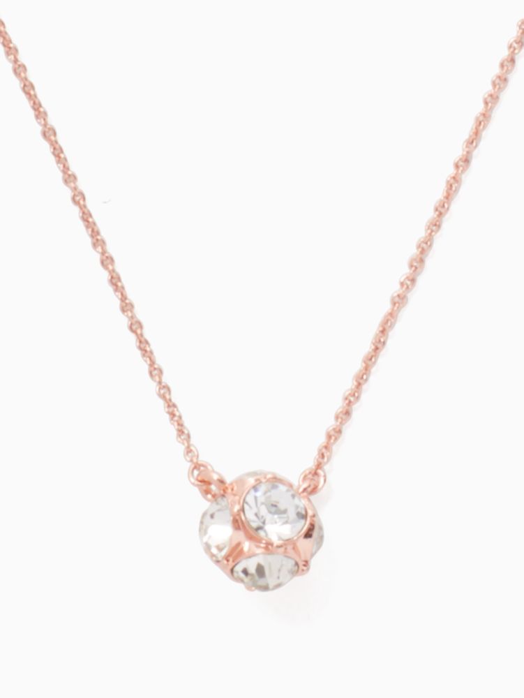 Kate Spade,lady marmalade mini pendant,necklaces,Clear/Rose Gold