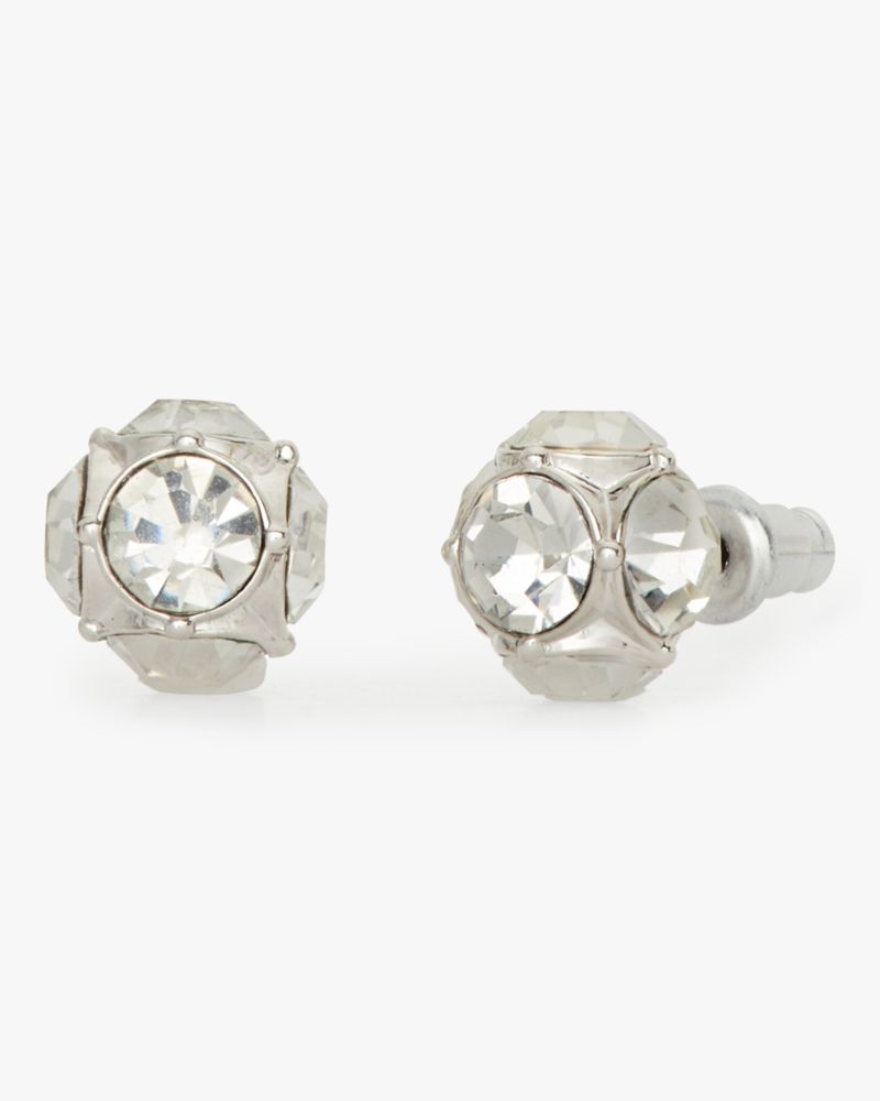 Kate Spade,Lady Marmalade Studs,Studs,Rhinestones,Stainless Steel,Rose Gold Metal,Formal,Clear