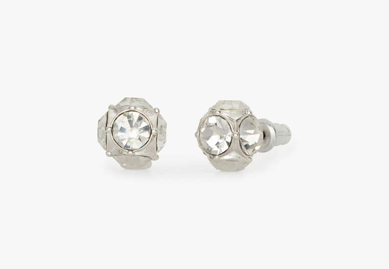 Kate Spade,lady marmalade studs,earrings,Clear/Silver image number 0